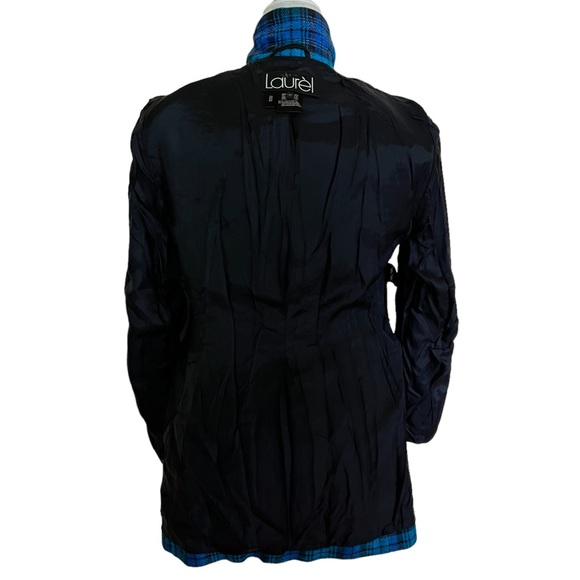 Laurel by ESCADA Plaid Blue Wool 2 Piece Skirt Suit Size 38 - Picture 7 of 16